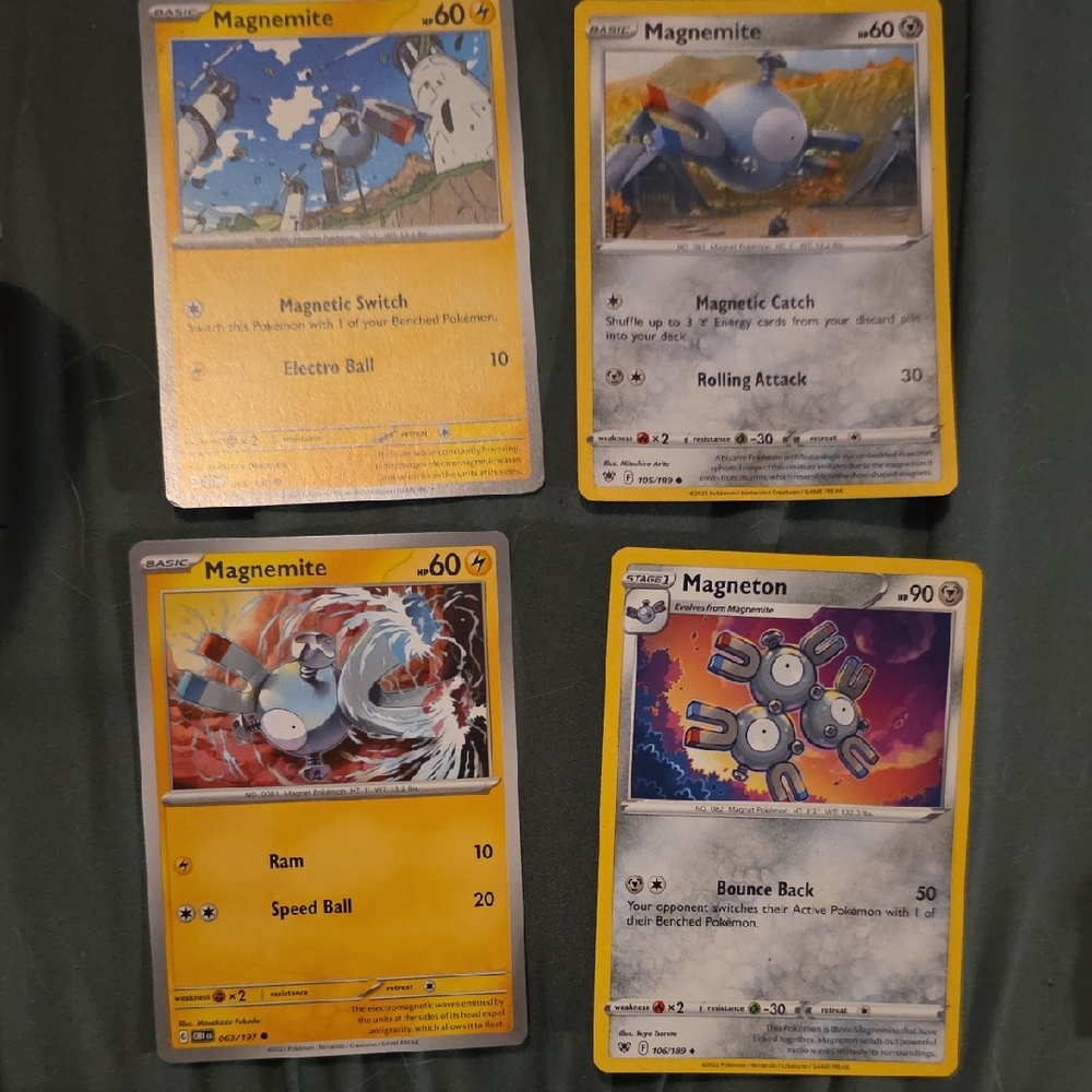 Magnemite and Magneton Pokémon Cards